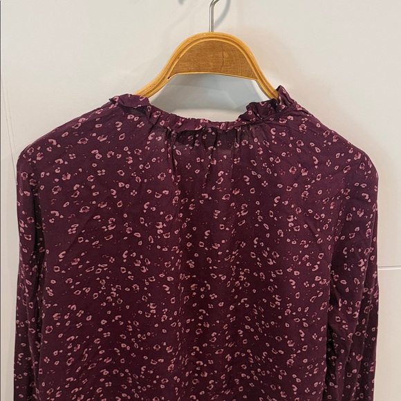 Anthropologie Plum Floral V-Neck Blouse size XS - Picture 7 of 7